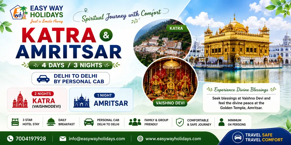 4 Days 3 Night Shri Veshno Devi Golden Temple Package tour package banner