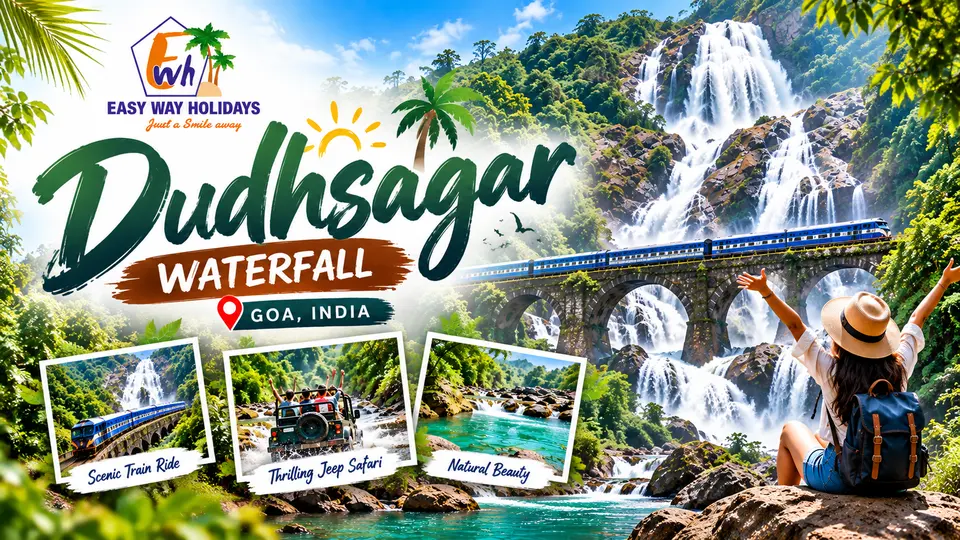 Dudhsagar Waterfall Goa cascading through the lush green Western Ghats