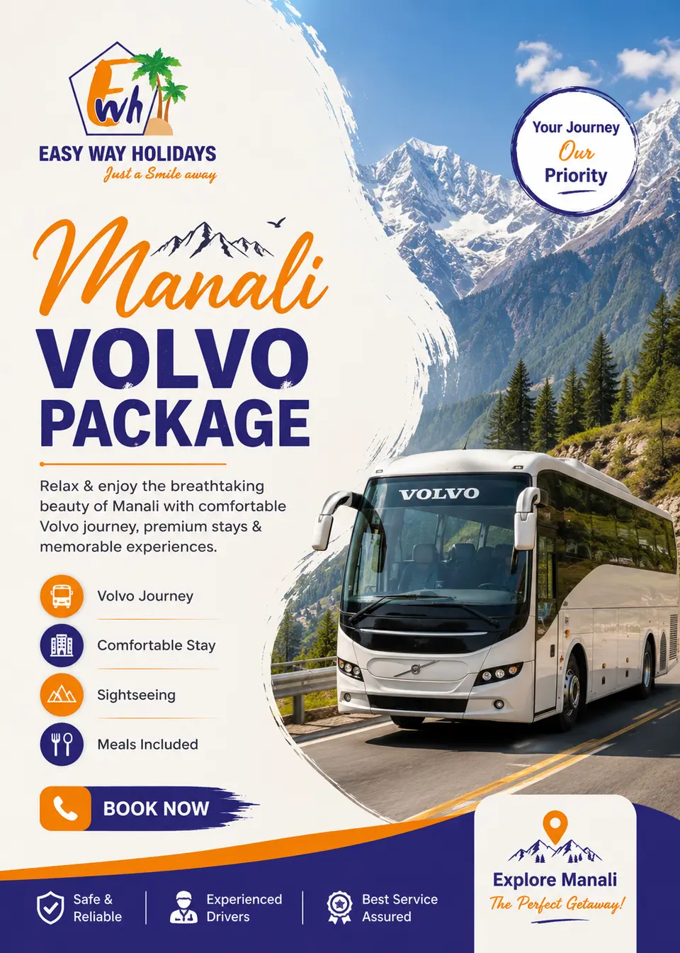Manali Volvo Package with scenic mountain views in Himachal Pradesh