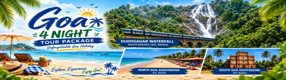 4 Night 5 Days Goa Package with Dudhsagar Waterfall tour package banner