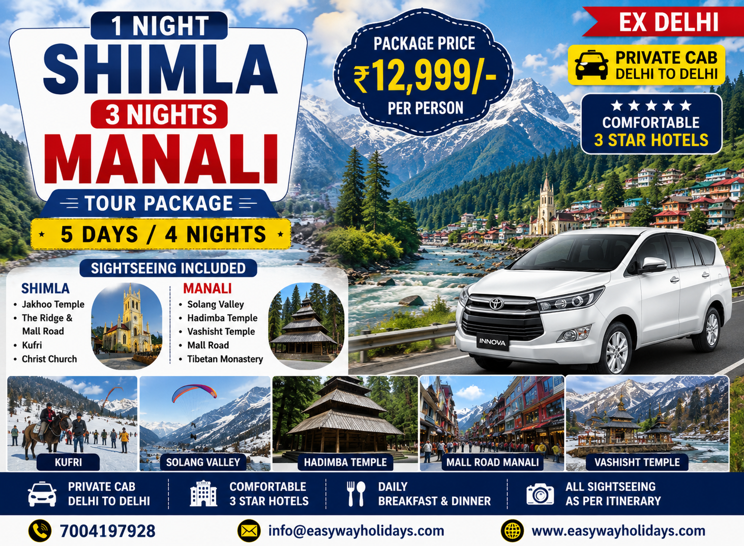 1 Night Shimla 3 Night Manali - shimla manali image