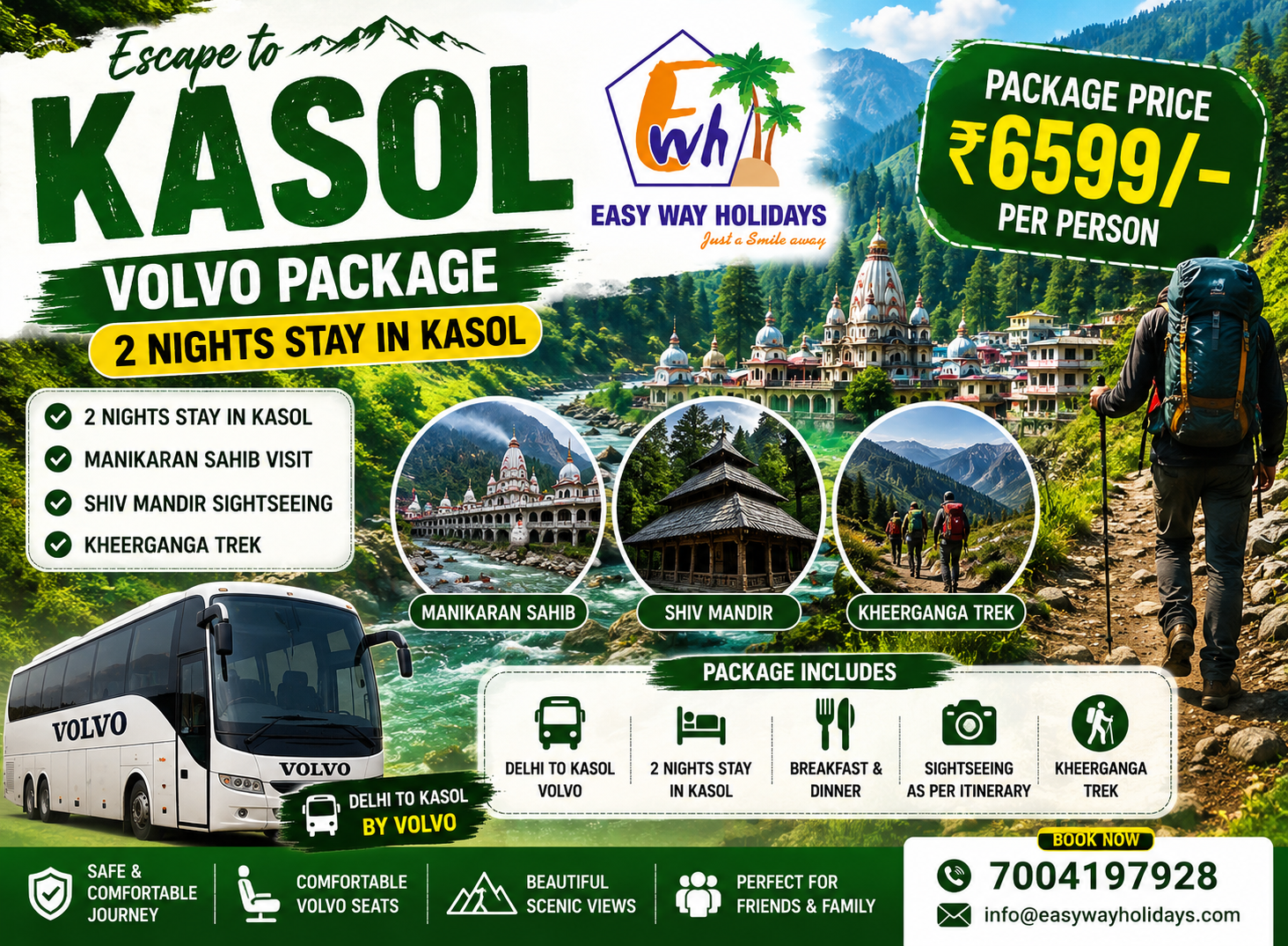 2 Night Kasol Package with Volvo Ex Delhi - Kasol image