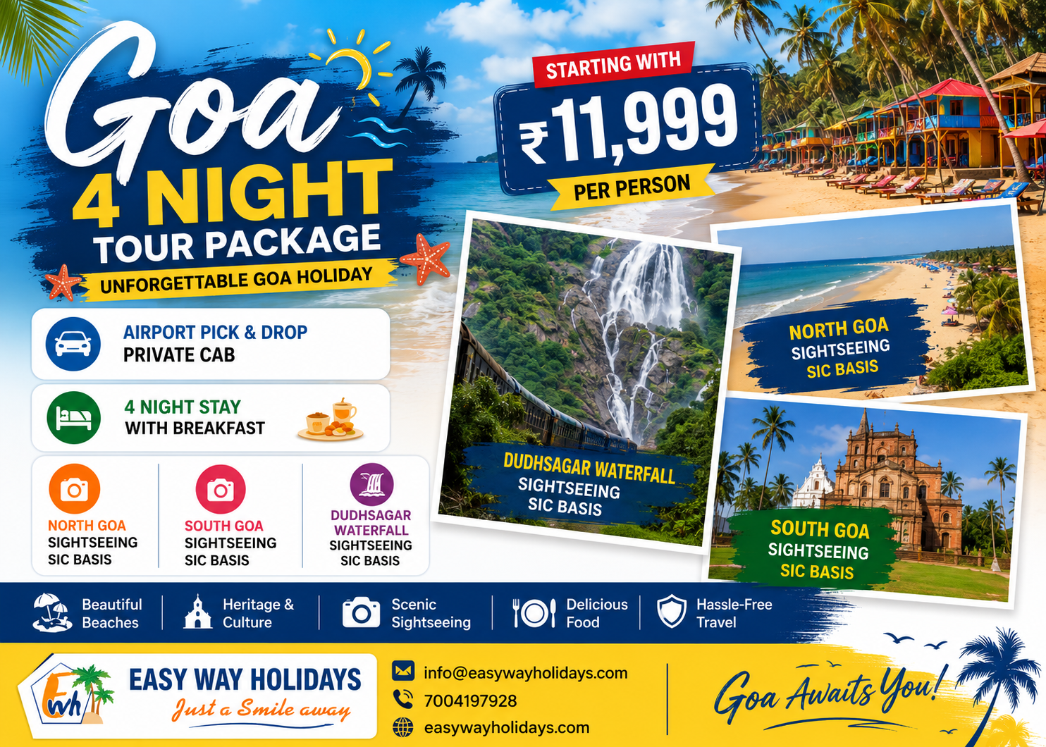 4 Night 5 Days Goa Package with Dudhsagar Waterfall - 4 Night 5 Days Goa Package image