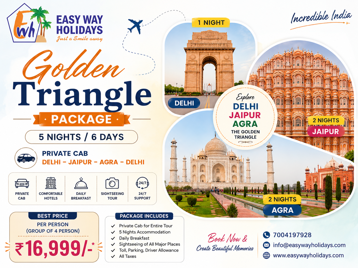 6 Days 5 Night Golden Triangle Package - pkg image
