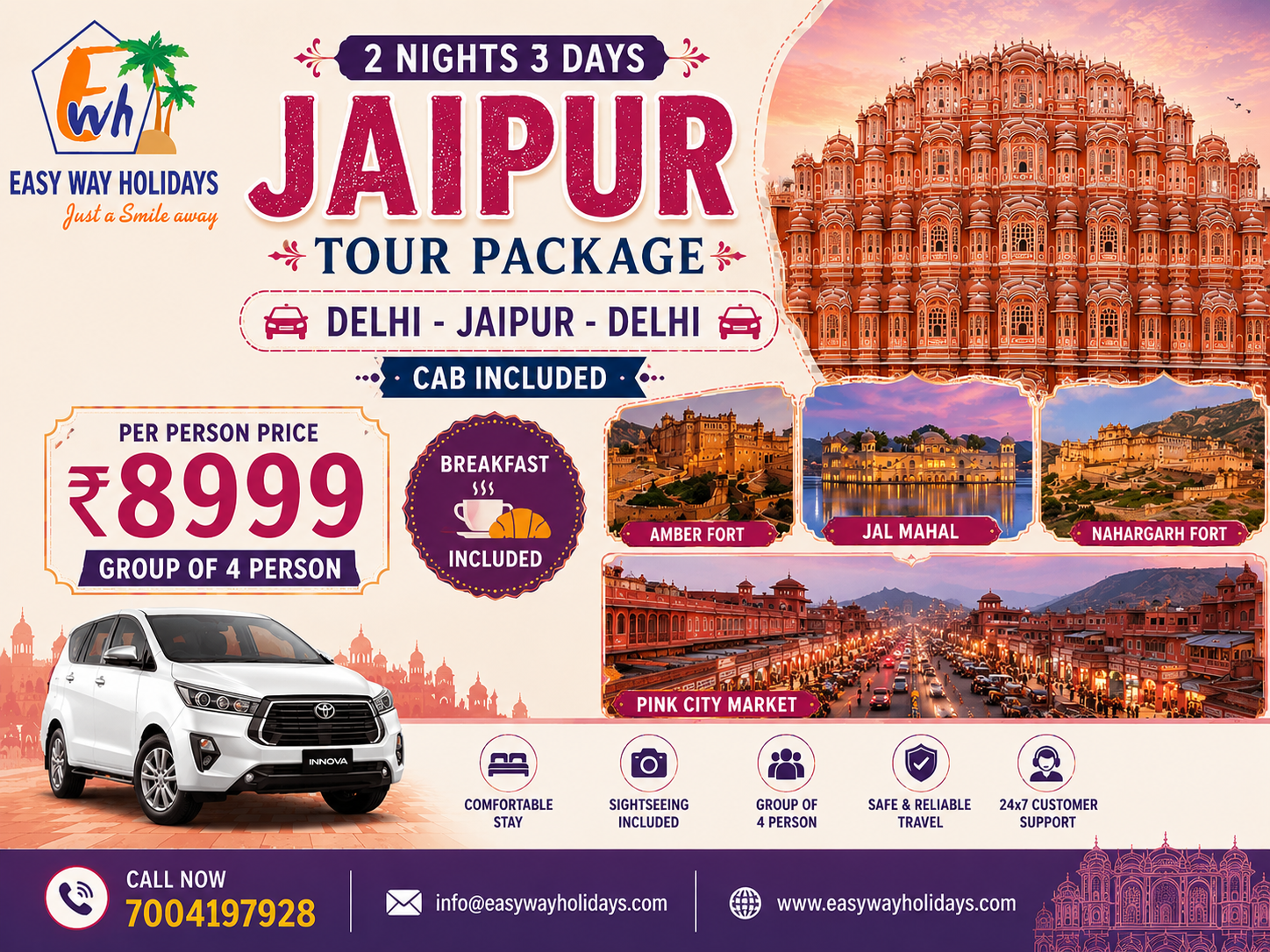 3 Days 2 Night Jaipur Package With Private Cab - pk image