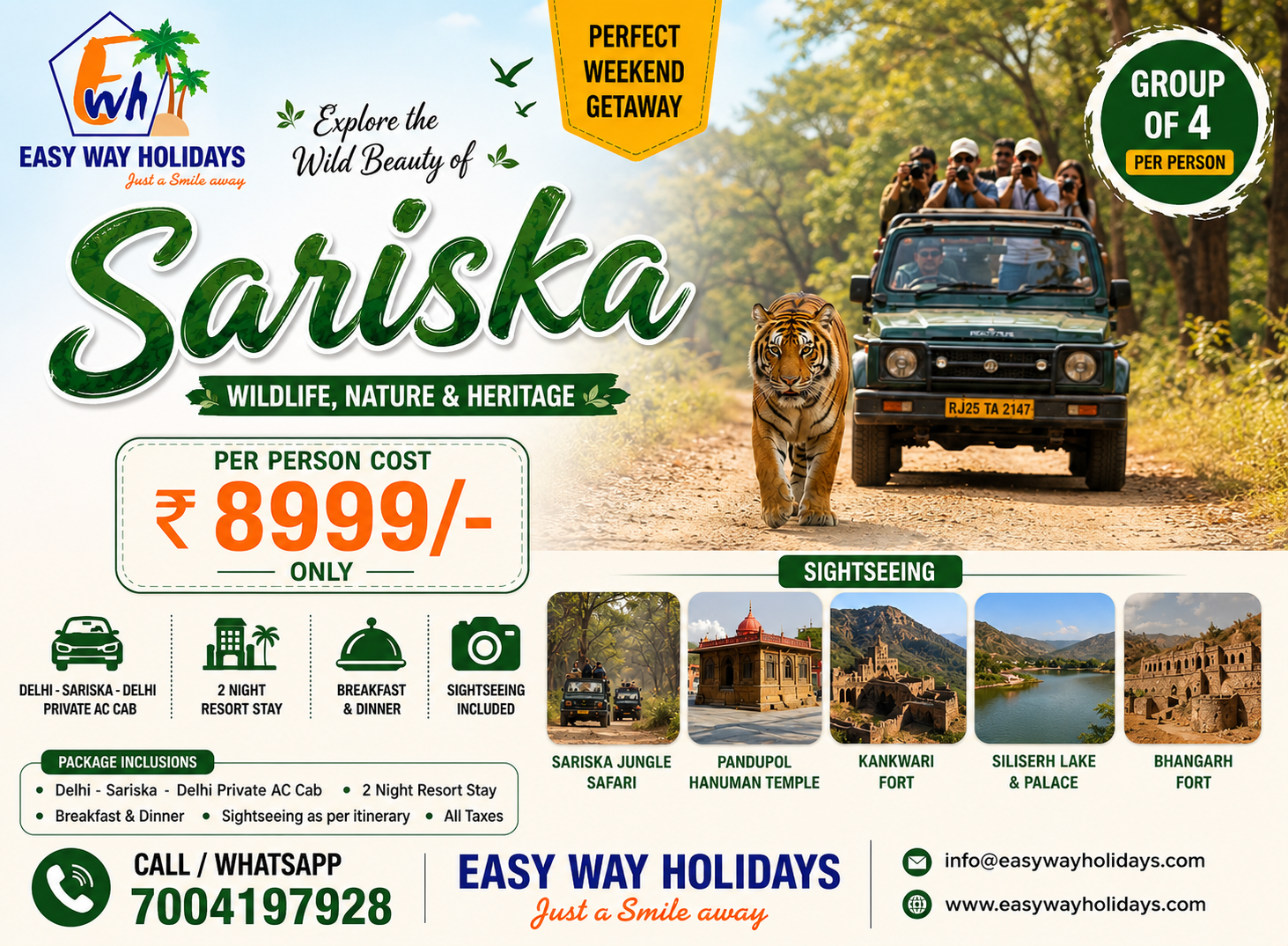 3 Days 2 Night Sariska Jungle Safari - pkg image