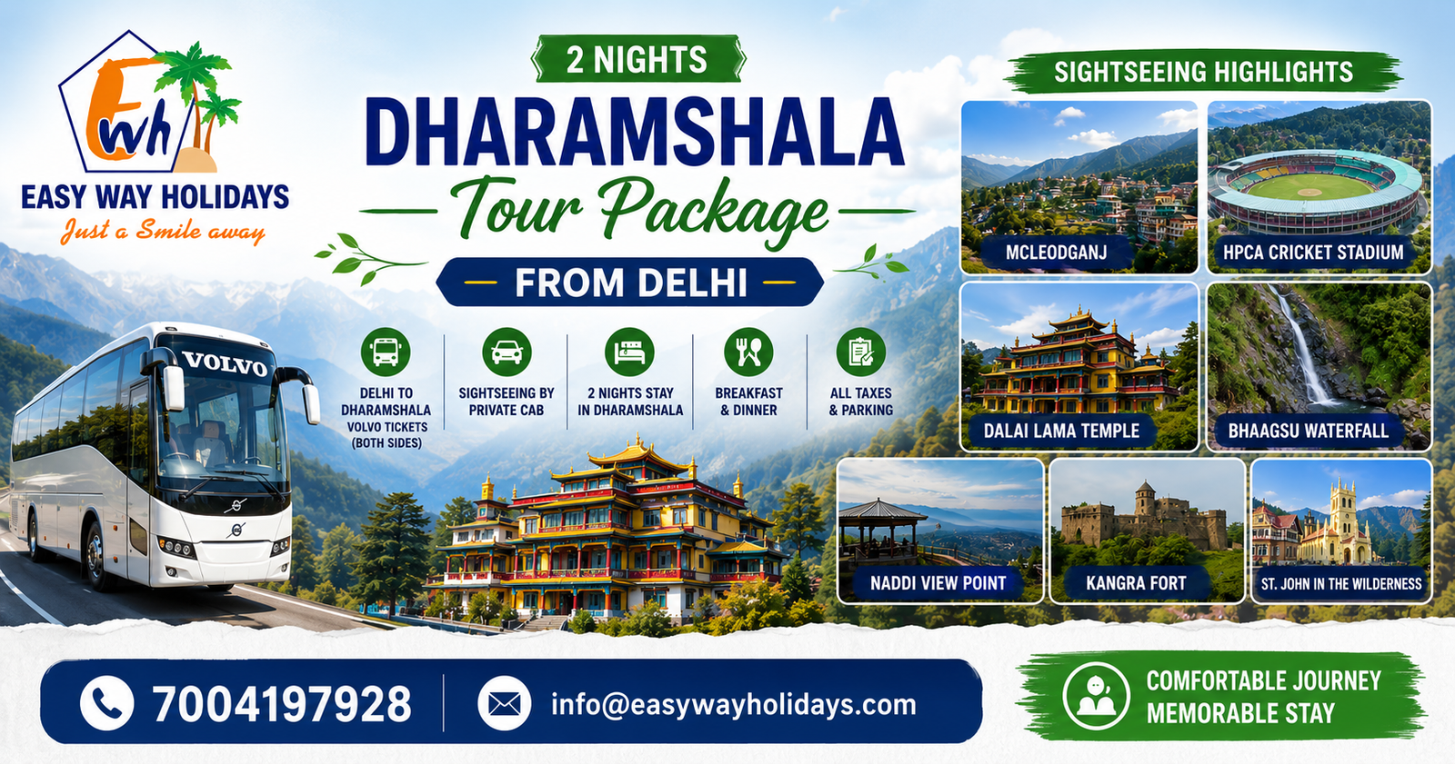 2 Night Dharamshala Package tour package banner