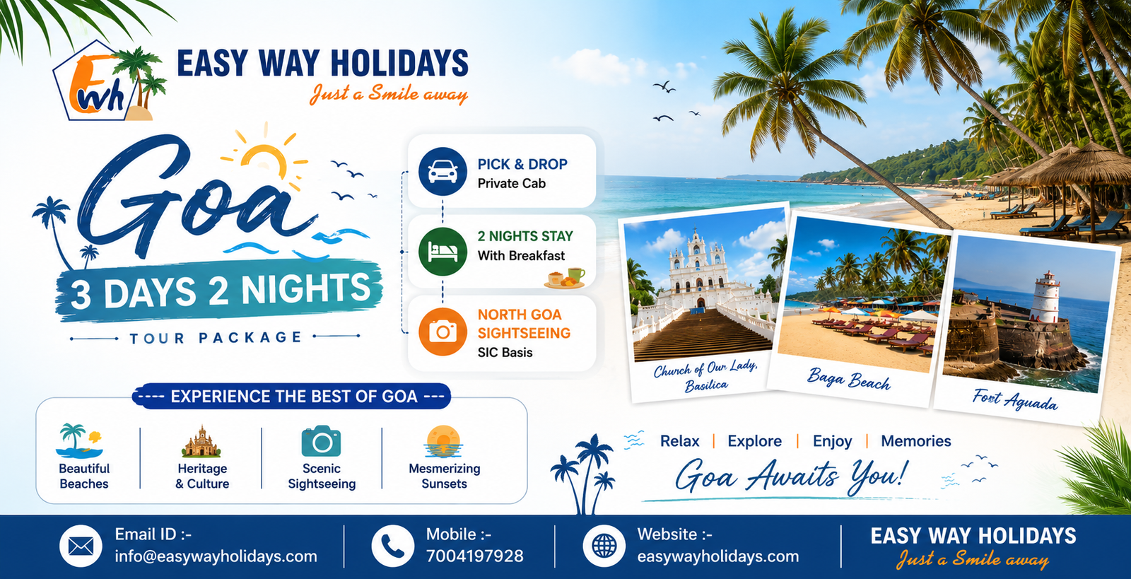2 Night 3 Days Goa Package tour package banner
