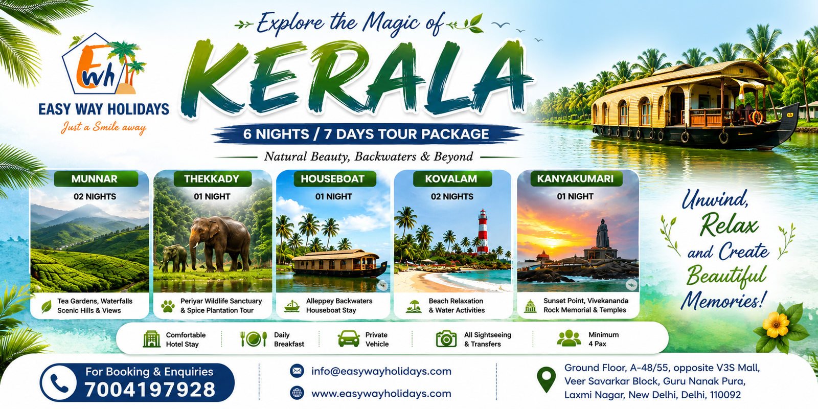 8 Days 7 Nights Kerala Package tour package banner