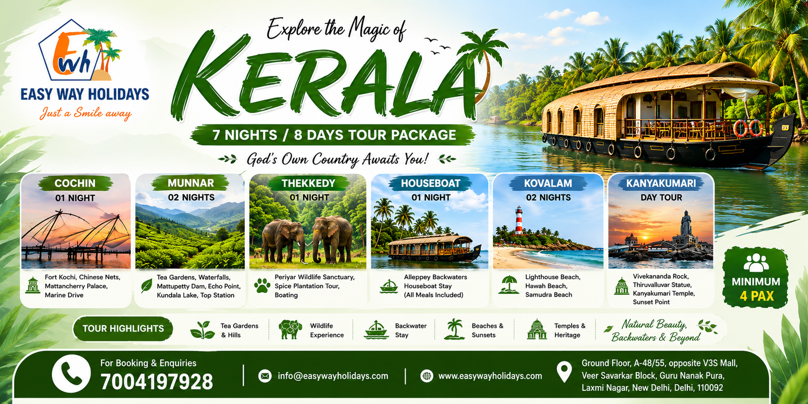 8 Days 7 Nights Kerala Package Kanyakumari Day Tour tour package banner