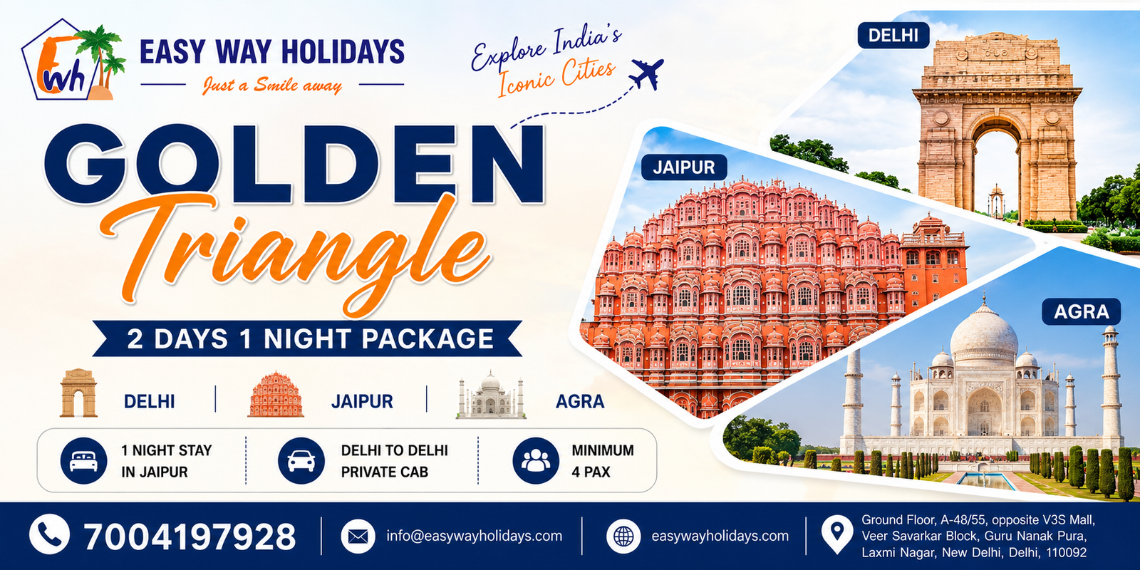 2 Days 1 Night Golden Triangle  Package tour package banner