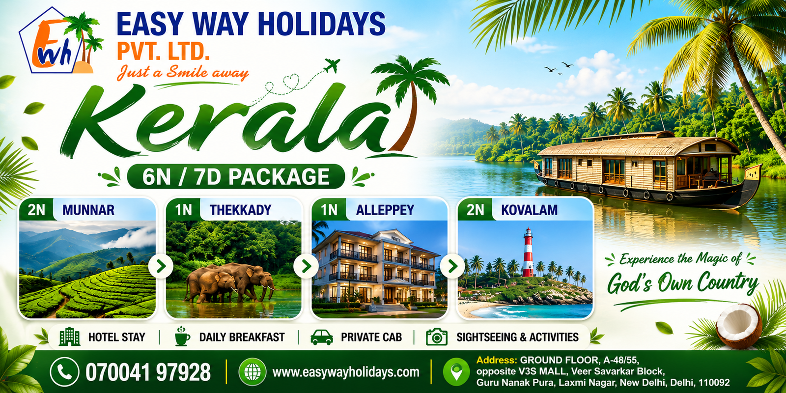 7 Days 6 Nights Kerala Package tour package banner