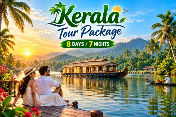Kerala 7 Nights 8 Days Tour Package with Munnar, Thekkady, Alleppey Houseboat, Kovalam and Kanyakumari by Easy Way Holidays
