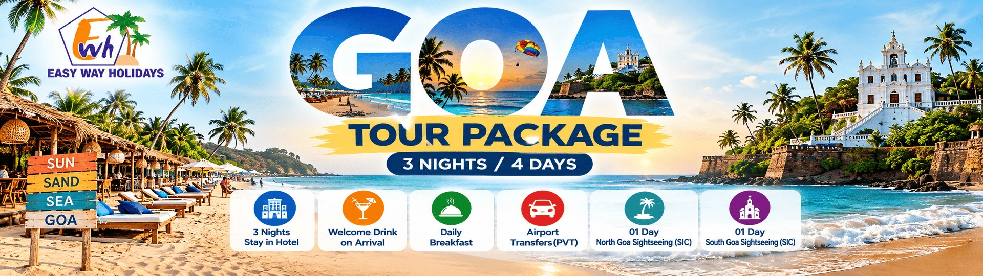 3 Night 4 Days Goa Package tour package banner